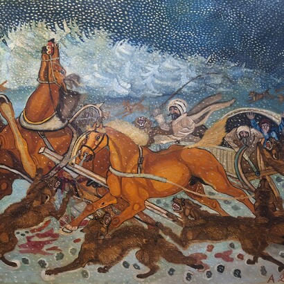 Antonio Ligabue, "Traversata della Siberia", 1959