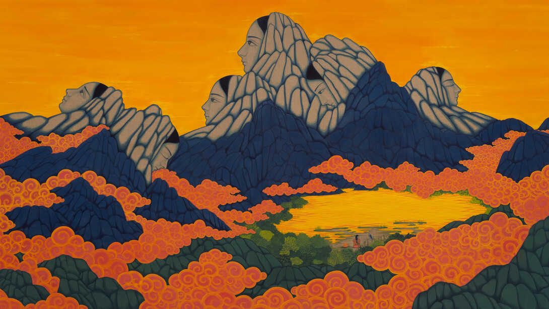 Rupy C. Tut, The six grandmothers and the falcon, 2025. Courtesy of Jessica Silverman Gallery