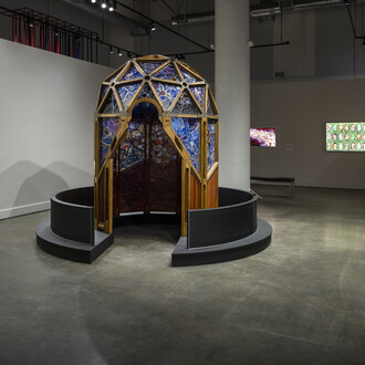 Judith Schaechter, Super/Natural, exhibition view. Courtesy of Museum of Craft and Design