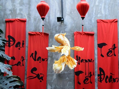 An exhibition of traditional Tet decorations