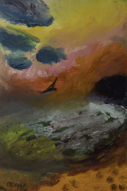 Jules Olitski, Voyage in an orange light (detail), 2004. Courtesy of Yares Art