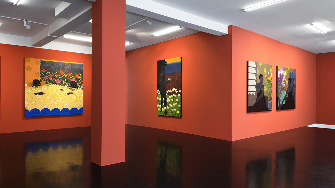 Zandile Tshabalala, Don’t let me fall, exhibition view. Courtesy of Galerie Nagel Draxler