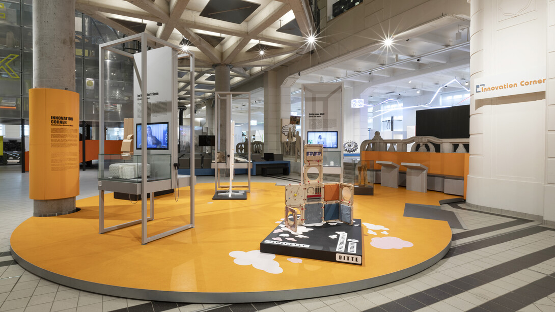 Innovation corner. Shaping the future. Ideas for the circular economy, exhibition view. Courtesy of Technisches Museum Wien