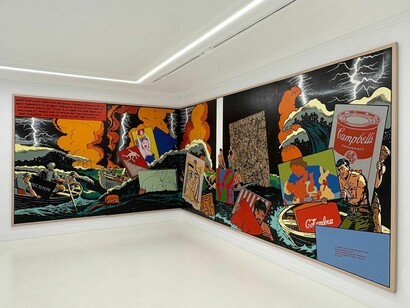 Álvaro Barrios, La multiplicación de los cuadros, vista de exhibición. Cortesía de la La Galería Fernando Pradilla