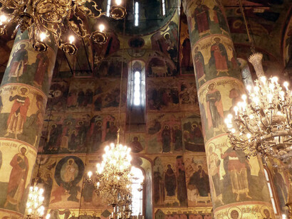 Aristotele Fioravanti, Dormition Cathedral of the Kremlin, interior, Moscow, Russia