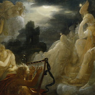 François Gérard, Ossian am ufer der lora beschwört die geister beim klang der harfe (detail), um 1810. Courtesy of Hamburger Kunsthalle