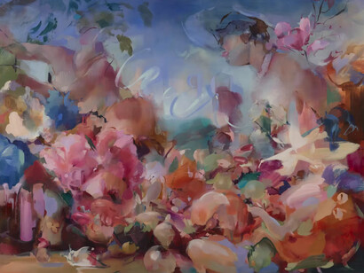 Flora Yukhnovich, Luncheon (detail), 2025. Courtesy of Hauser & Wirth Gallery