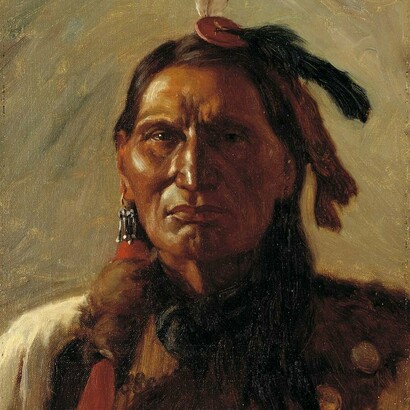 Joseph Henry Sharp, "Mano", óleo sobre lienzo, circa 1900