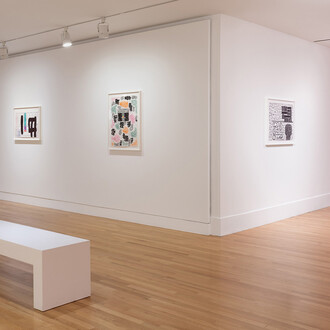 Jonathan Lasker, Drawings and studies, exhibition view. Courtesy of Frye Art Museum