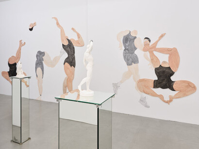 Geoffrey de Beer and Karina Beumer, Open for new challenges pt. 2. Fit before fifty, exhibition view. Courtesy of Base-Alpha Gallery