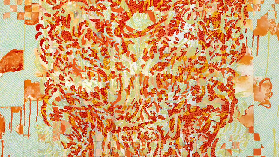 François Rouan, Recorda XII (détail), 2024. Avec l'aimable autorisation de Templon