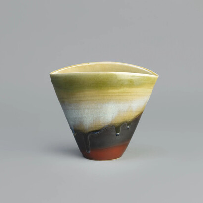 Kuroi Hiroshi, Mushiage glazed large flower vessel, 2024