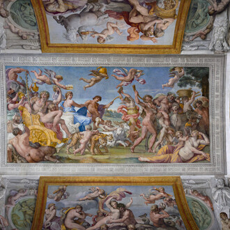 Annibale Carraci, Plafond de la Galerie Farnèse (detail), Rome, palais Farnèse. Courtesy of Louvre Museum