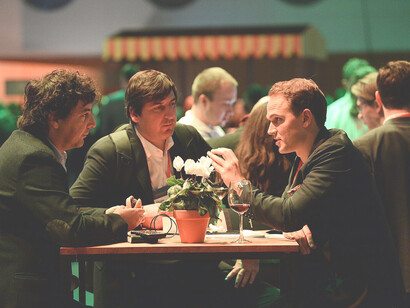 Attendees gather for the Speaker’s Dinner during the Night Summit, held after day two of Web Summit 2017 at Lisbon’s Altice Arena, Portugal