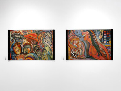 Various artists, Blue take me to the end, exhibition view. Courtesy of Galeria Azur