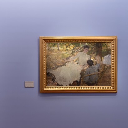 Giuseppe De Nittis, “La signora De Nittis con il figlio nel giardino della loro casa, XIX secolo