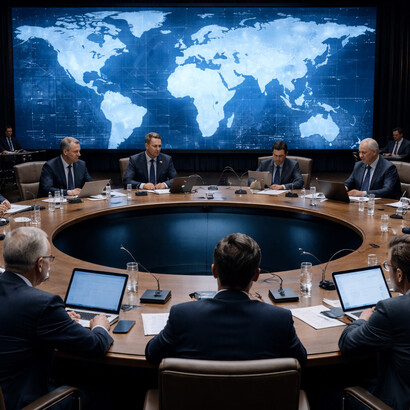 An institutional setting reflecting the tension between global interconnectedness and fragmented governance in an emerging multipolar system