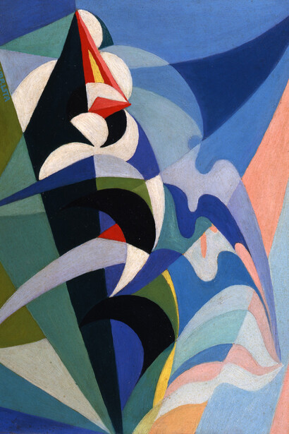 Giacomo Balla, Bandiere all’altare della patria (dettaglio), 1915. Cortesia di MuseoCity