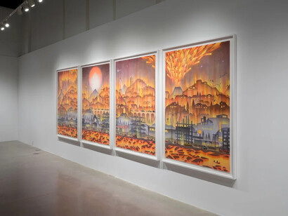 Simon Hughes, The fire, the flood and all the feelings, vue de l'exposition. Avec l'aimable autorisation de la Blouin Division