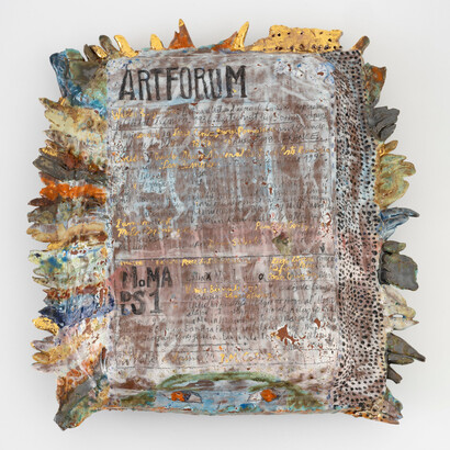 Samuel Sarmiento, Rosetta stone/Artforum, 2024. Courtesy of Andrew Edlin Gallery