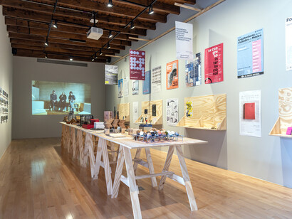 Atlas de arquitectura contemporánea en México, vista de exhibición. Cortesía del Museo Amparo