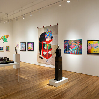 Various artists, In a dark time, the eye begins to see, exhibition view. Courtesy of Andrew Edlin Gallery
