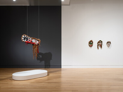 Beau Dick, Insatiable beings, exhibition view. Courtesy of Frye Art Museum