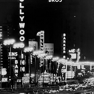 Julian Wasser, Hollywood Blvd at night (detail), 1961. Courtesy of Craig Krull Gallery