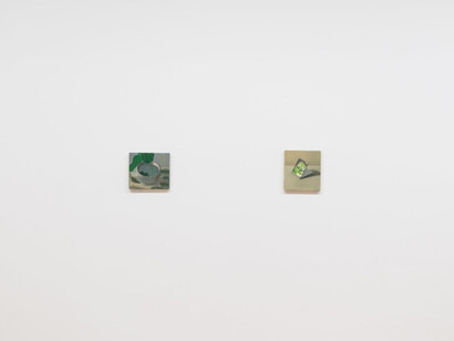 Phoebe Helander, Paintings from the orange room, exhibition view. Courtesy of P·P·O·W