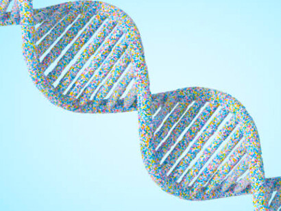 Genome sequencing in human genetics reveals the multi-colored DNA helix, offering a visual representation of the complex genetic landscape and its variations