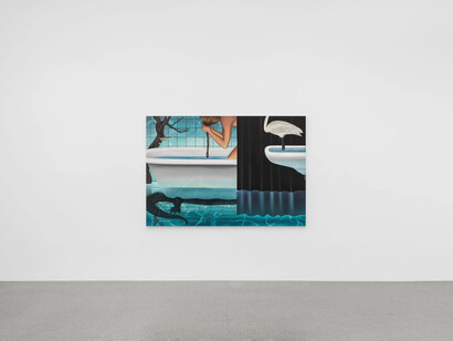 Julie Curtiss, Maid in feathers, exhibition view. Courtesy of White Cube