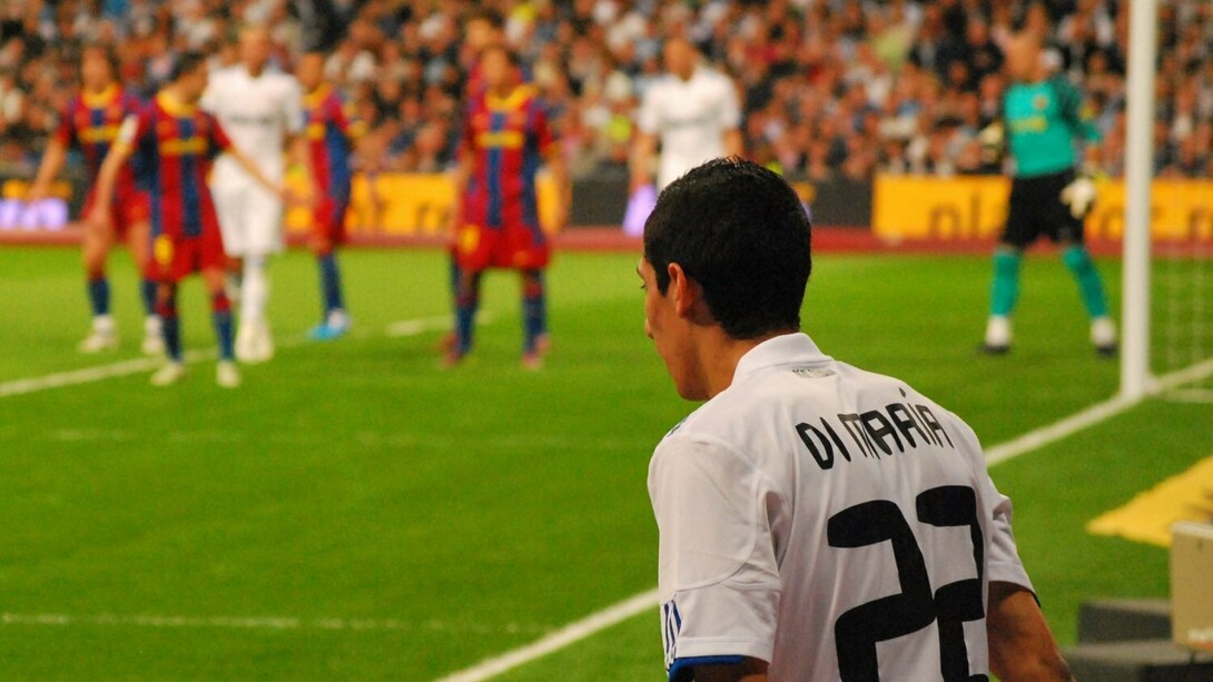 Ángel Di María vistiendo la camiseta del Real Madrid
