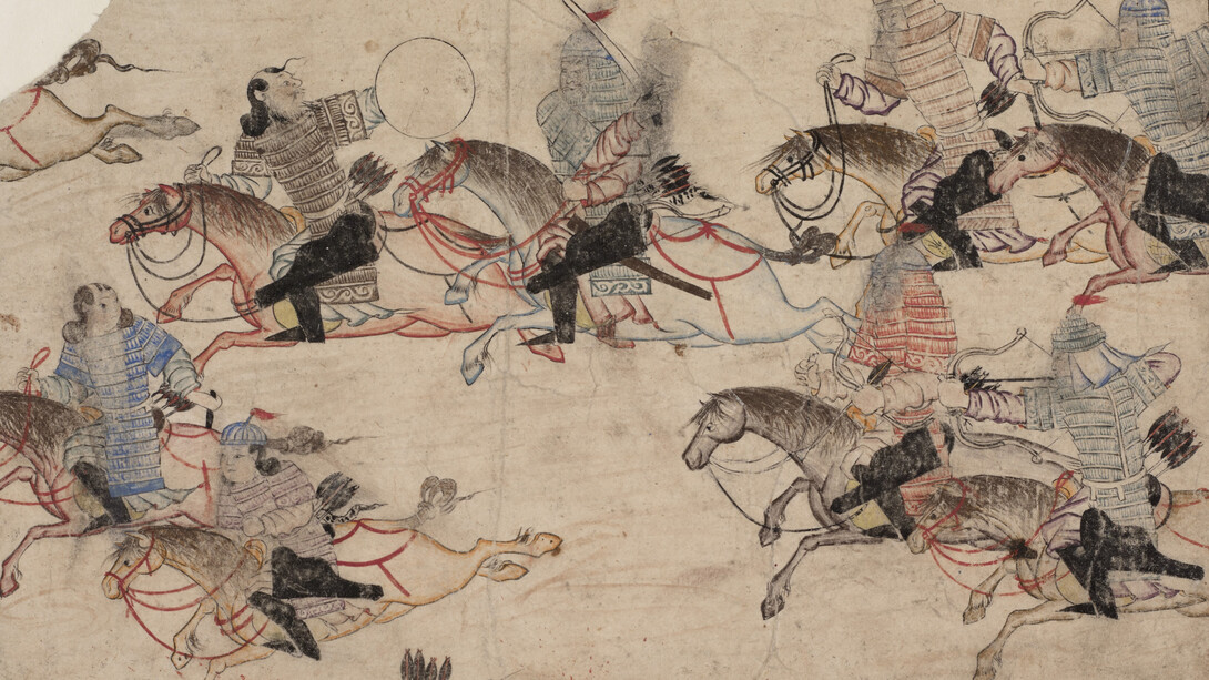 Mongolian warriors in battle, first quarter of the 14th c. Mit freundlicher genehmigung des Museums Rietberg