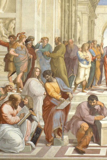 Rafael Sanzio, Escuela de Atenas (1509-1511, detalle). Palacio Apostólico, Ciudad del Vaticano
