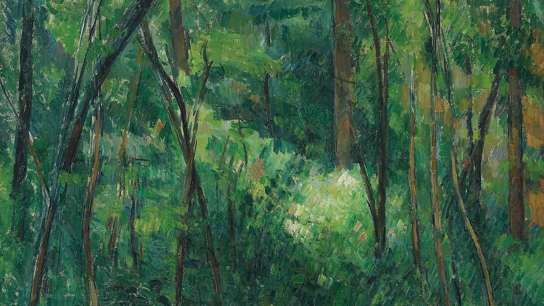 Paul Cézanne, "Interior de un bosque", óleo sobre lienzo, 1880-1890