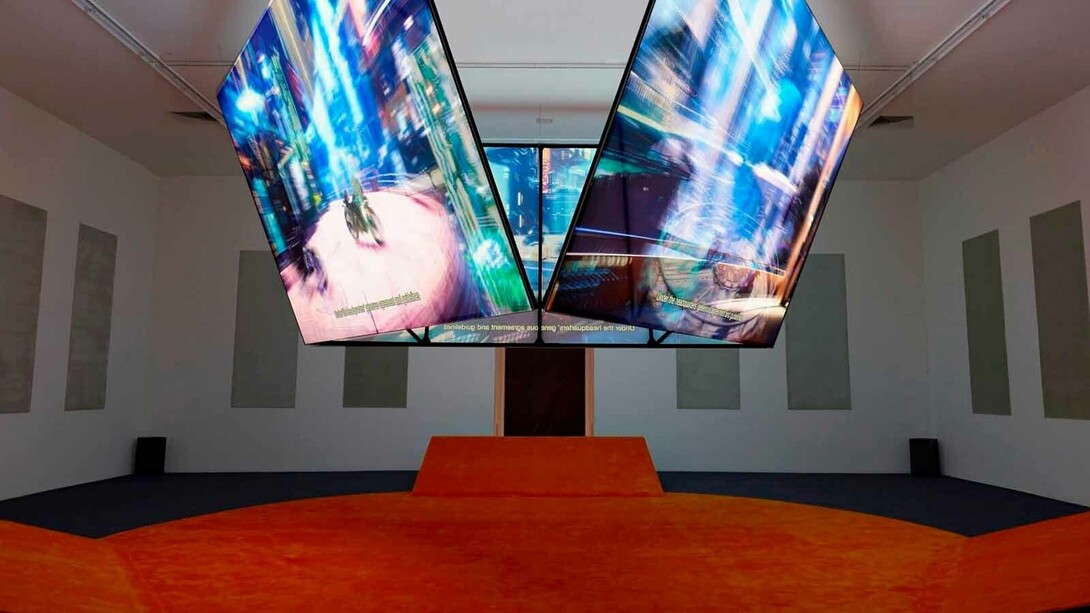 Ayoung Kim, Delivery dancer, vista de exhibición. Cortesía de MoMA PS1