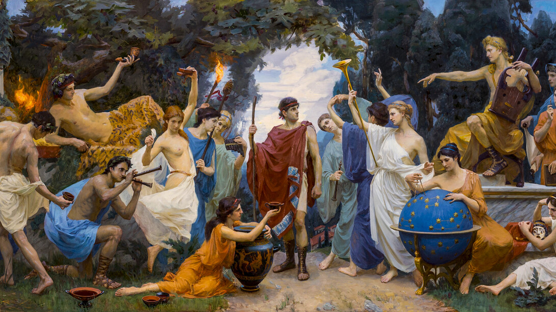 Apolo y Dionisio, de Leonid Ilyukhin (2018), se basa en el concepto de la dualidad de Nietzsche: lo apolíneo y lo dionisíaco