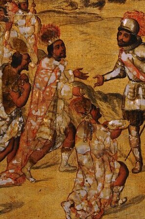 "La conquista de México: Tabla VIII", Miguel González