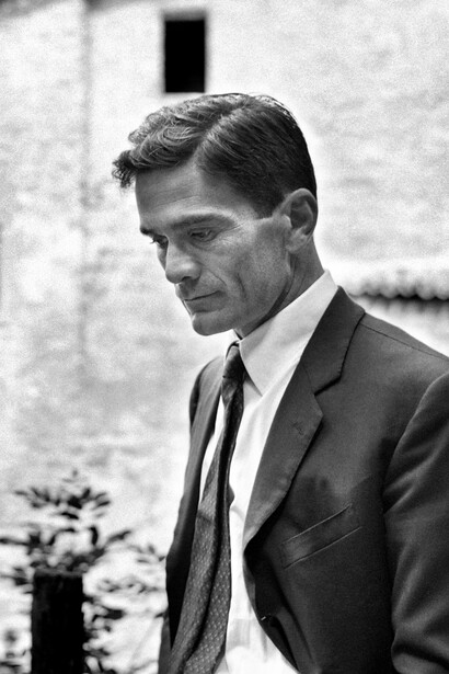 Elio Ciol, Pier Paolo Pasolini in occasione dell'annuncio ufficiale del film Il Vangelo secondo Matteo, Assisi (dettaglio), 1963. Per gentile concessione del Museo Diocesano © Elio Ciol