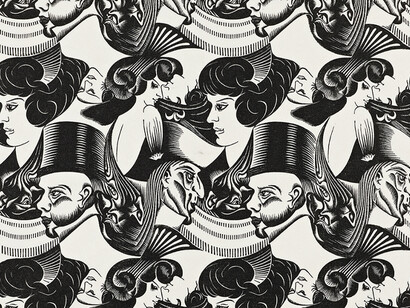M. C. Escher, "Ocho cabezas", obra de arte 1922, Museo Escher en El Palacio Lange Voorhout, La Haya, Holanda