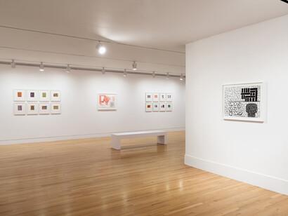 Jonathan Lasker, Drawings and studies, exhibition view. Courtesy of Frye Art Museum