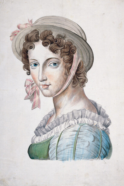 Zahari Zograph, Portrait of a young woman with a hat, ca. 1830. Courtesy of National Gallery