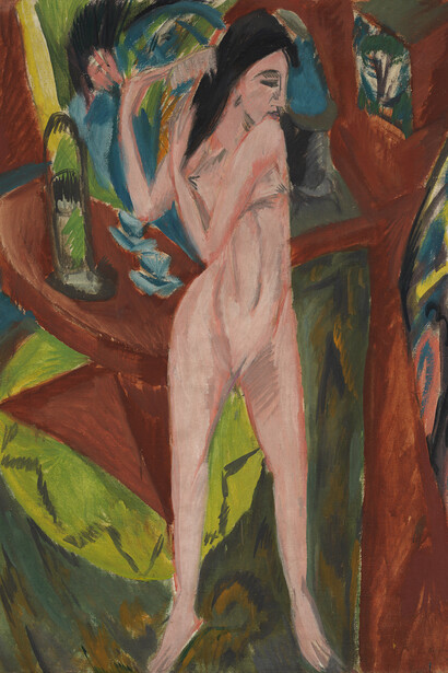 Ernst Ludwig Kirchner, Sich kämmender akt, 1913. Mit freundlicher genehmigung der Kunsthalle Bern