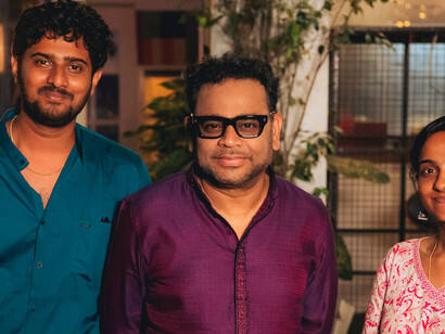 People visiting A. R. Rahman at his studio to share their wishes in person