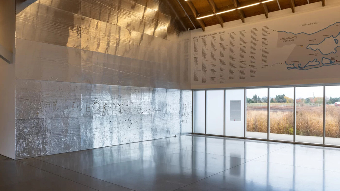 Rudolf Stingel, Fresh paint, exhibition view. Courtesy of Parrish Art Museum