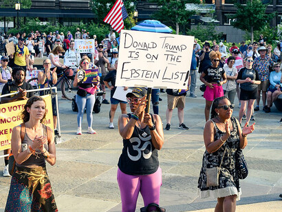 Scenes from the “No Kings” protests on June 14, 2025, alongside demonstrations calling for the release of the Epstein file
