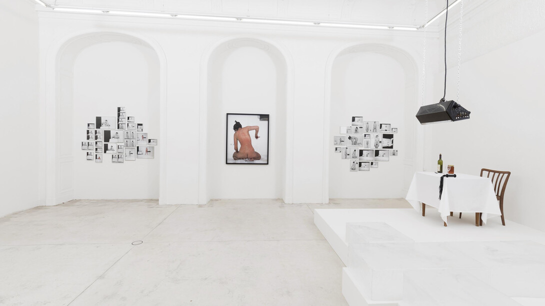 Marina Abramović, Thomas lips, exhibition view. Courtesy of Galerie Krinzinger