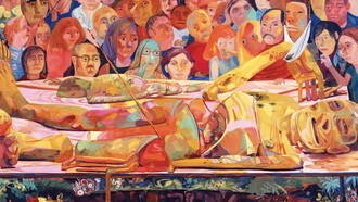 Diario de arte (detalle; 2005),"Entre nosotros", Dana Schutz. Colección de la familia Ovitz, Los Ángeles, EE. UU.
