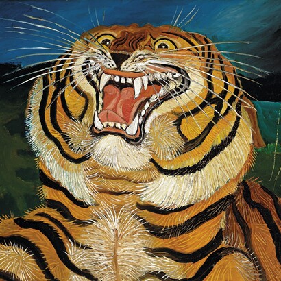 Antonio Ligabue, "Testa di tigre", olio su faesite, 1955