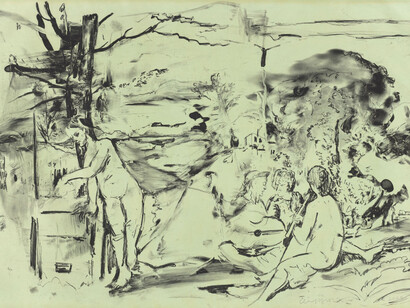 Cecily Brown, The green of the larches, 2025. Courtesy of Jill Newhouse Gallery